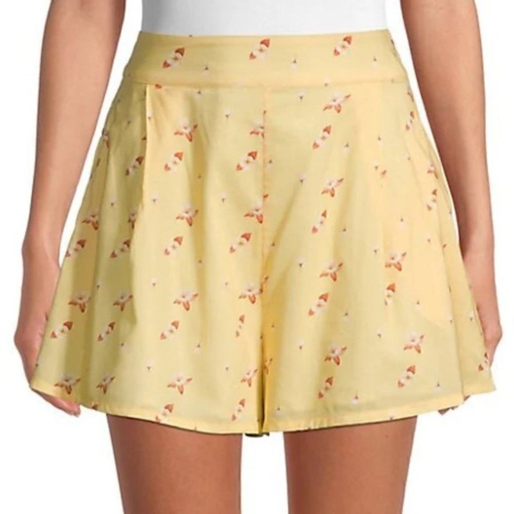 We Wore What Etoile Shorts High Waist Flowers Impala Yellow White. Size XS. EUC!